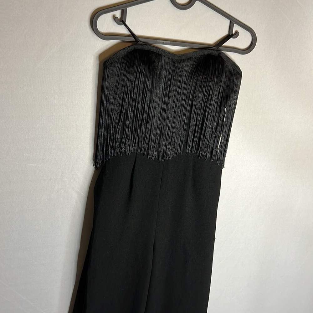 Jessica Simpson Fringe jumpsuit in xxs in black. Great formal piece!